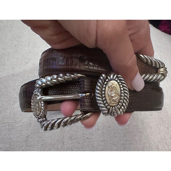 Vintage BRIGHTON Museum Silver & Gold Greco Roman Coin Belt Western Rodeo